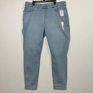 Levi Strauss Women's Totally Shaping Light Blue Pull On Skinny Jeans 22L NWT